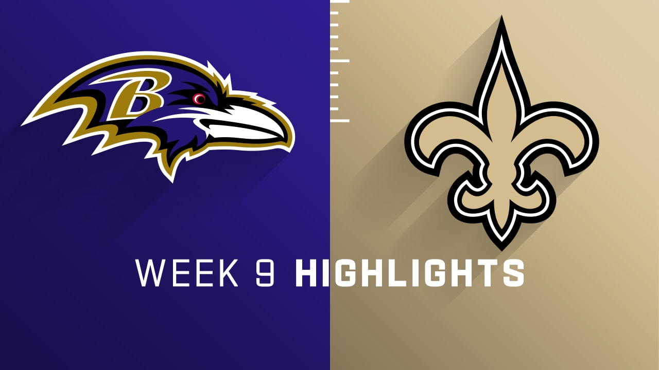 Baltimore Ravens vs. New Orleans Saints highlights Week 9