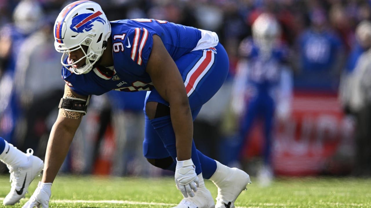 Buffalo Bills defensive tackle Ed Oliver (91) before playing against the  New York Jets in an