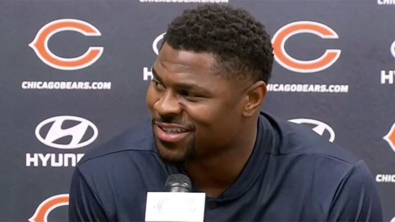 Chicago Bears linebacker Khalil Mack's reaction to Aaron Donald's