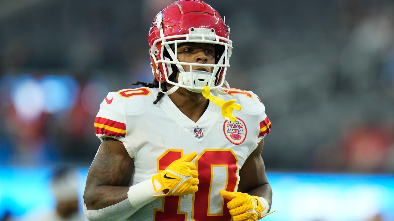 Kansas City Chiefs running back Isiah Pacheco celebrates after they beat  the Los Angeles Chargers in an NFL football game, Thursday, Sept. 15, 2022  in Kansas City, Mo. (AP Photo/Reed Hoffmann Stock