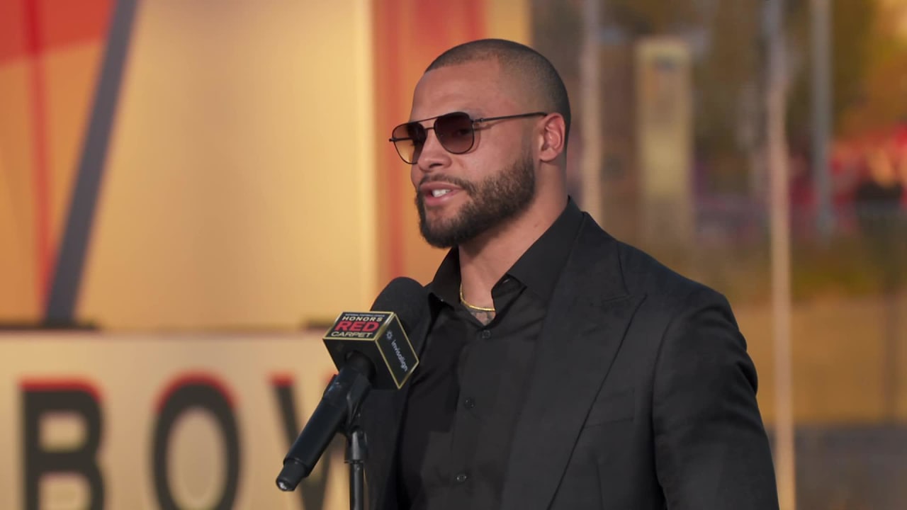 Dallas Cowboys quarterback Dak Prescott catches up with NFL Network's  Melissa Stark, Nate Burleson at NFL Honors red carpet