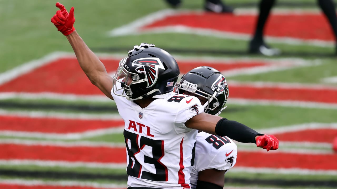 Atlanta Falcons wide receiver Russell Gage Jr. works across field for a
