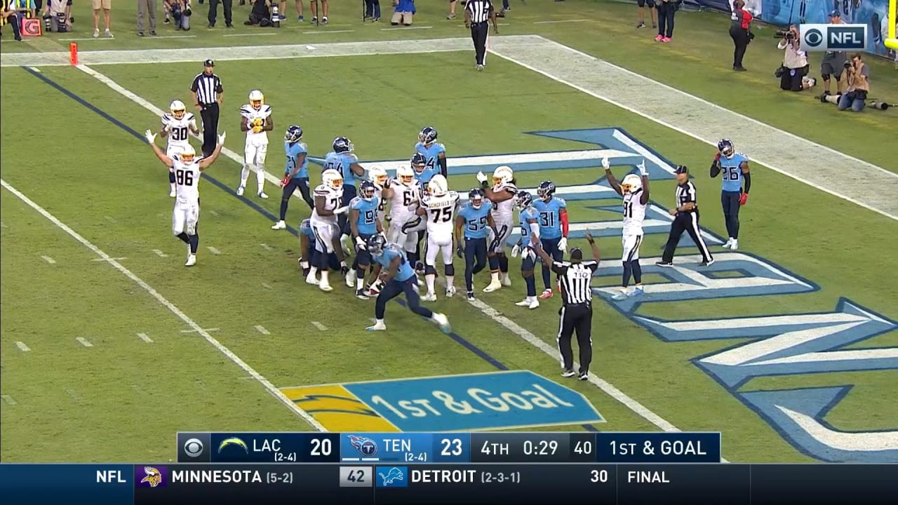 Tennessee Titans' use goal line stand to defeat the Los Angeles