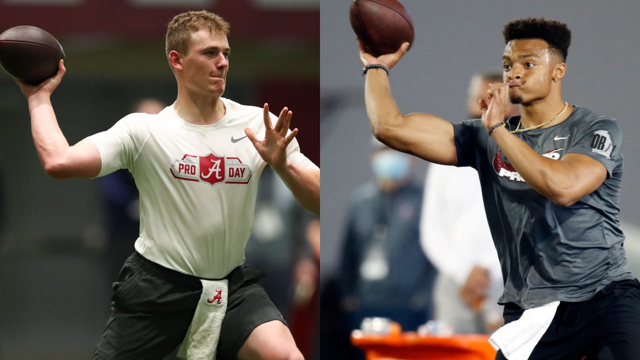 Alabama Ohio State Washington Pro Days Mac Jones Excites Justin Fields Puts On A Show