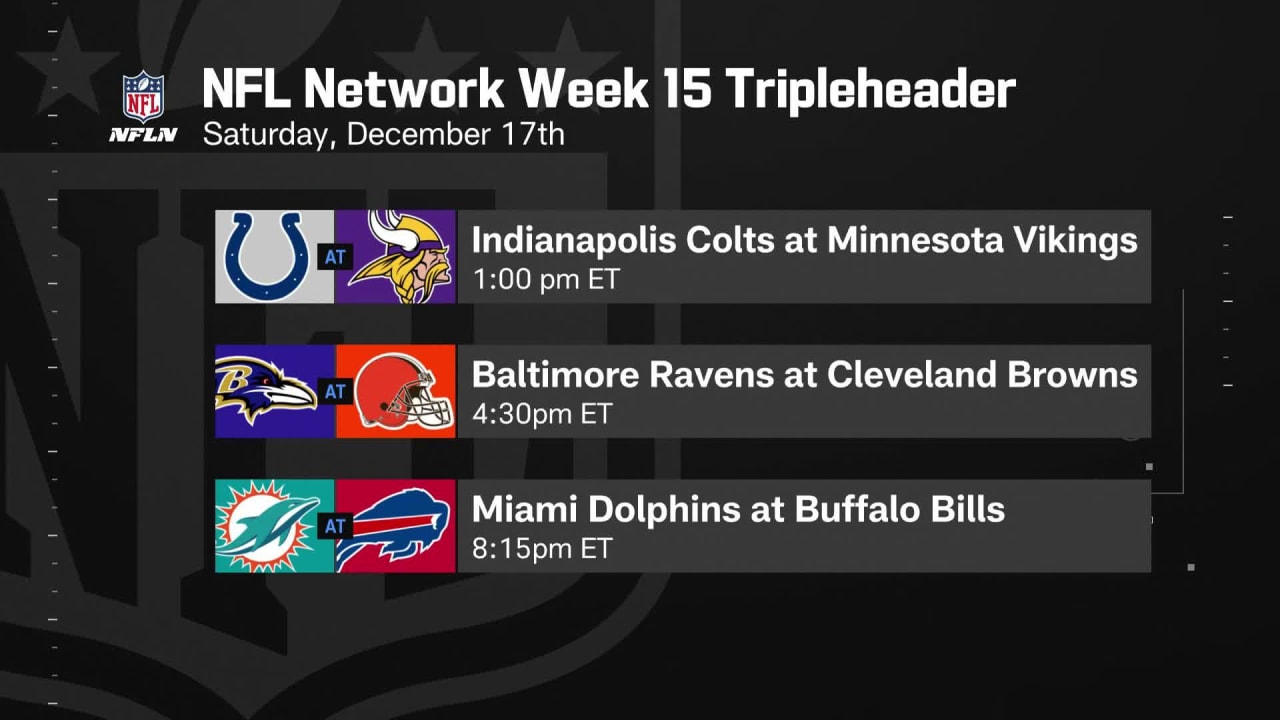 NFL announces Week 15 Saturday tripleheader on NFL Network
