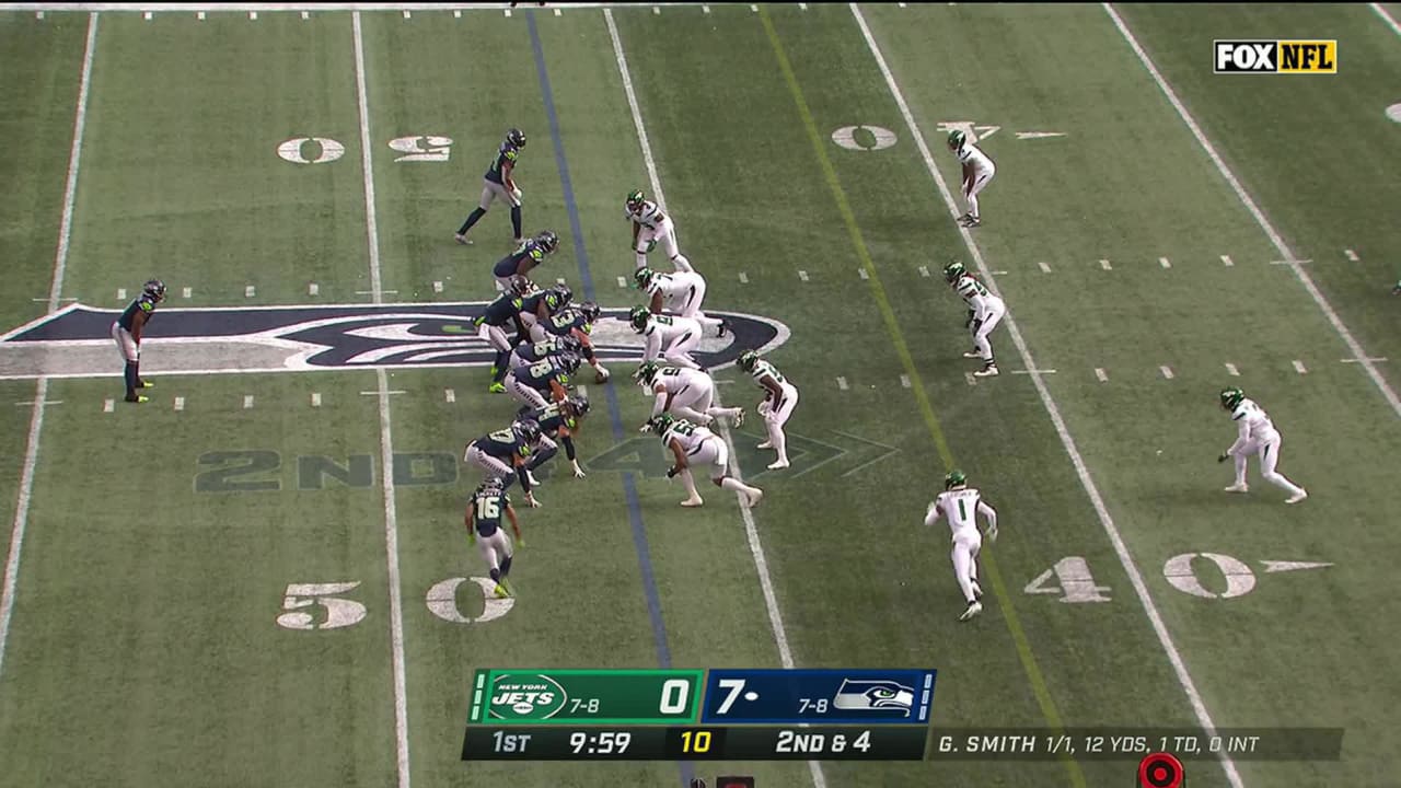 Seattle Seahawks quarterback Geno Smith's pass is perfectly placed for ...