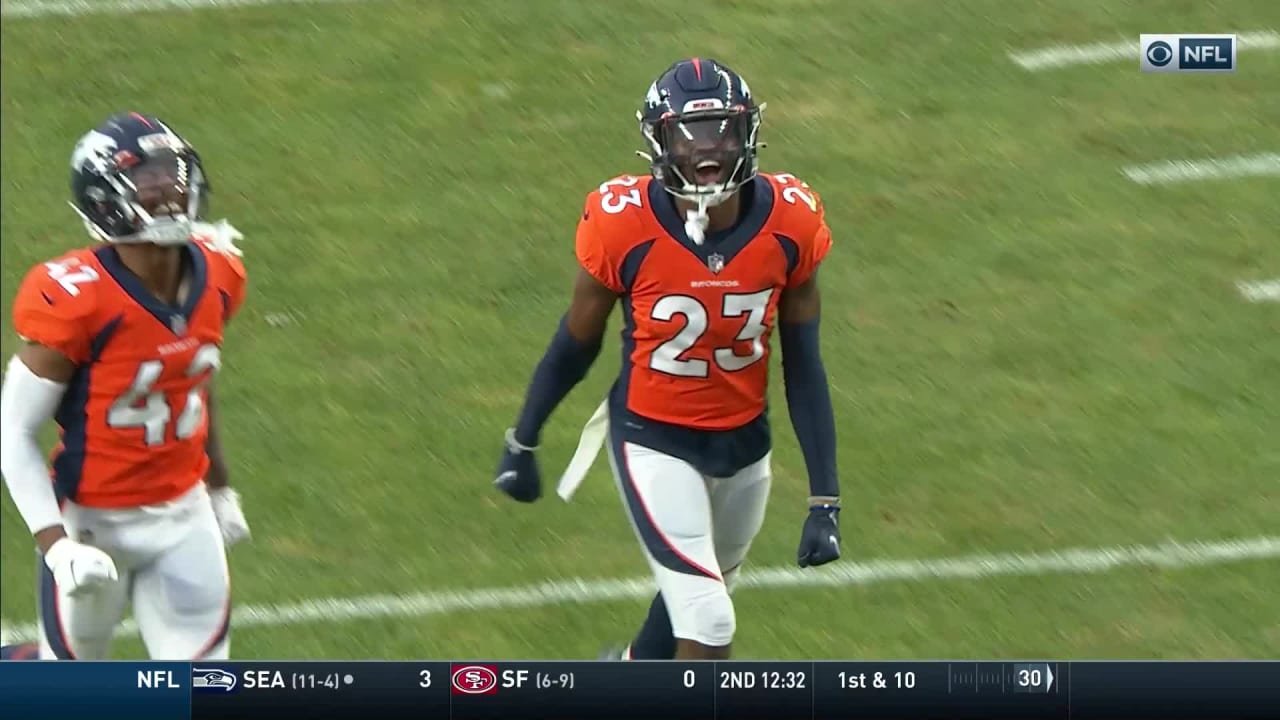 Denver Broncos Cornerback Michael Ojemudia Forces Fumble From Las Vegas ...