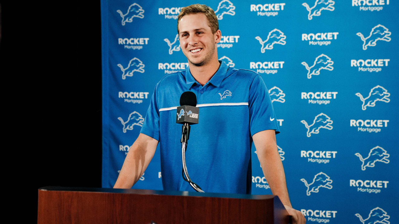 Detroit Lions Quarterback Jared Goffs Introductory News Conference As A Detroit Lion 