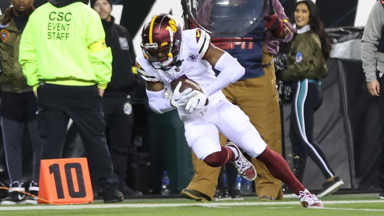 Washington Commanders wide receiver Jahan Dotson's first catch since