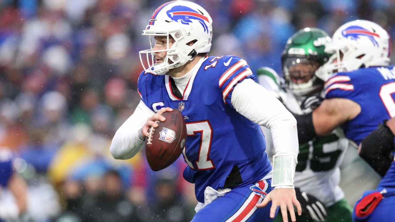 Buffalo Bills quarterback Josh Allen powers his way through middle for ...