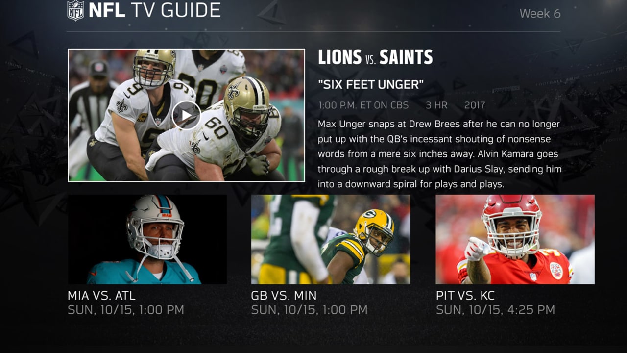 NFL TV guide to Week 6