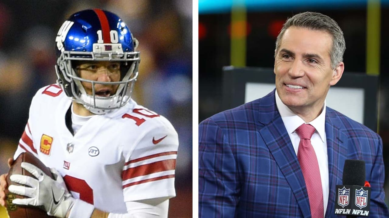 New York Giants quarterback Eli Manning, NFL Network's Kurt Warner