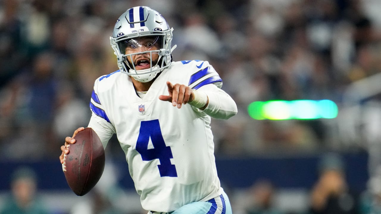 Philadelphia Eagles 21-41 Dallas Cowboys: Dak Prescott stars with three  touchdowns in first home game since injury, NFL News