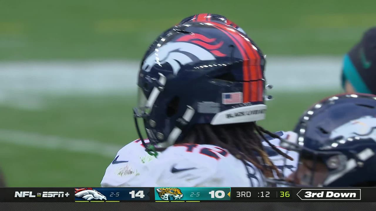 Denver Broncos linebacker Josey Jewell sniffs out Jacksonville Jaguars