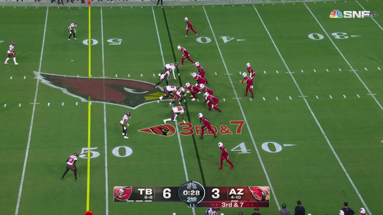 Arizona Cardinals wide receiver Greg Dortch toetaps sideline to secure