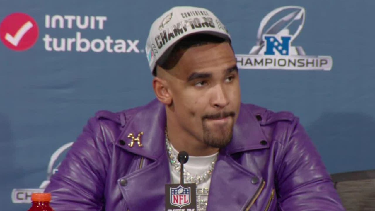 Jalen Hurts Purple Leather Jacket