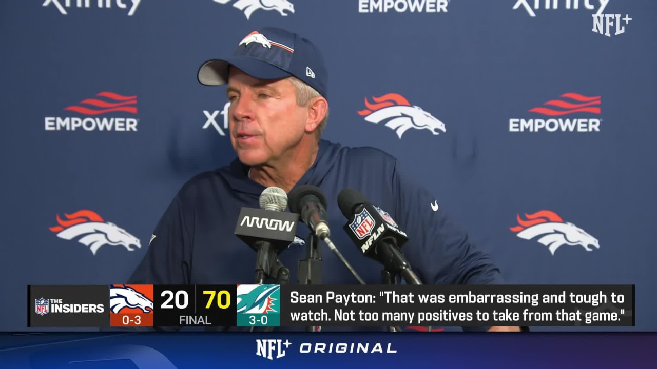 Denver Broncos head coach Sean Payton address the media following Week