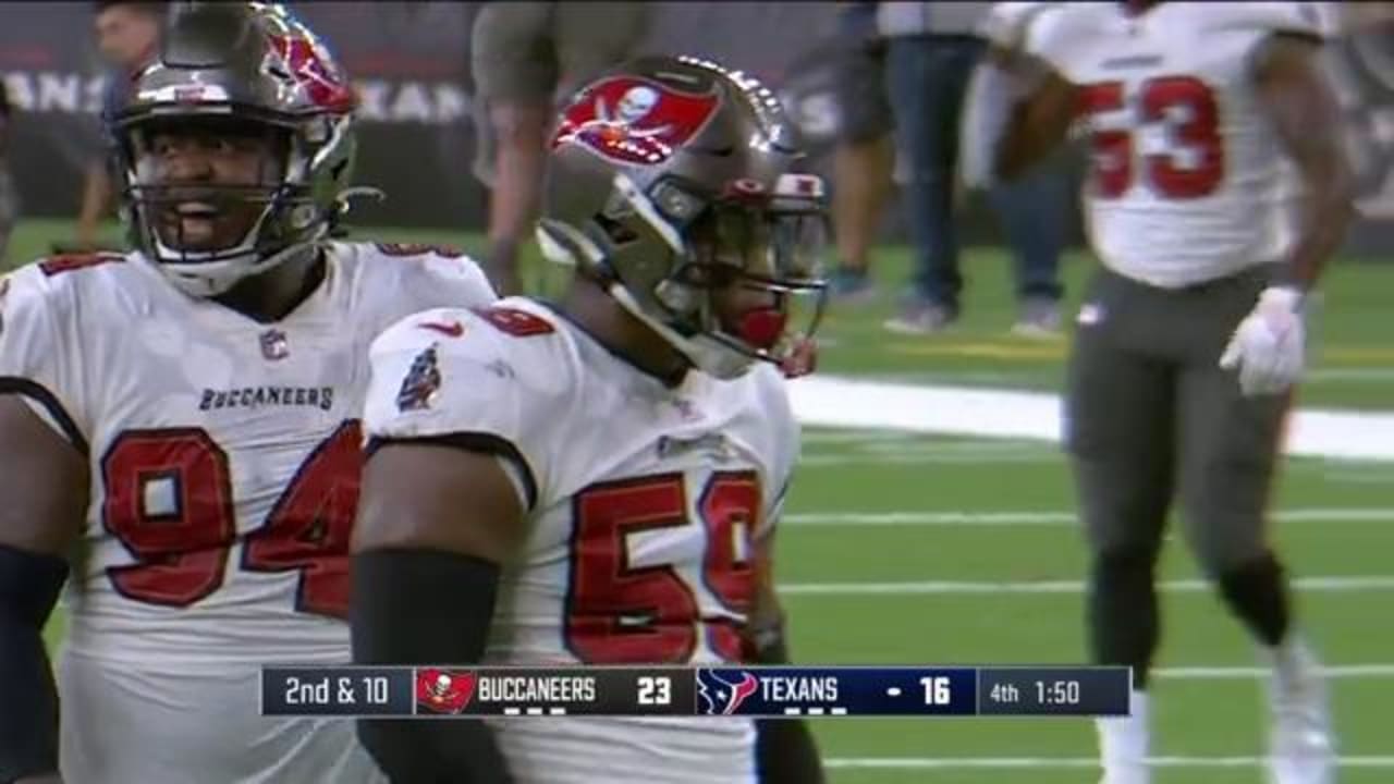 Tampa Bay Buccaneers defensive end Ladarius Hamilton breezes by the Houston  Texans' offensive line for a huge 11-yard sack.