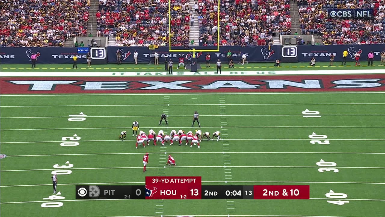 Houston Texans kicker Ka'imi Fairbairn's third FG of first half extends  Texans' lead to 16-0