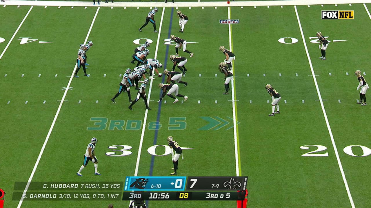 Carolina Panthers wide receiver D.J. Moore's first catch of game goes