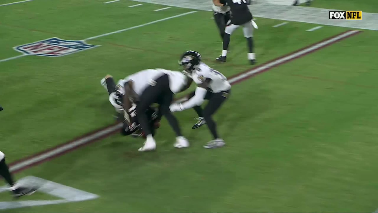 Baltimore Ravens quarterback Anthony Brown throws pass directly to