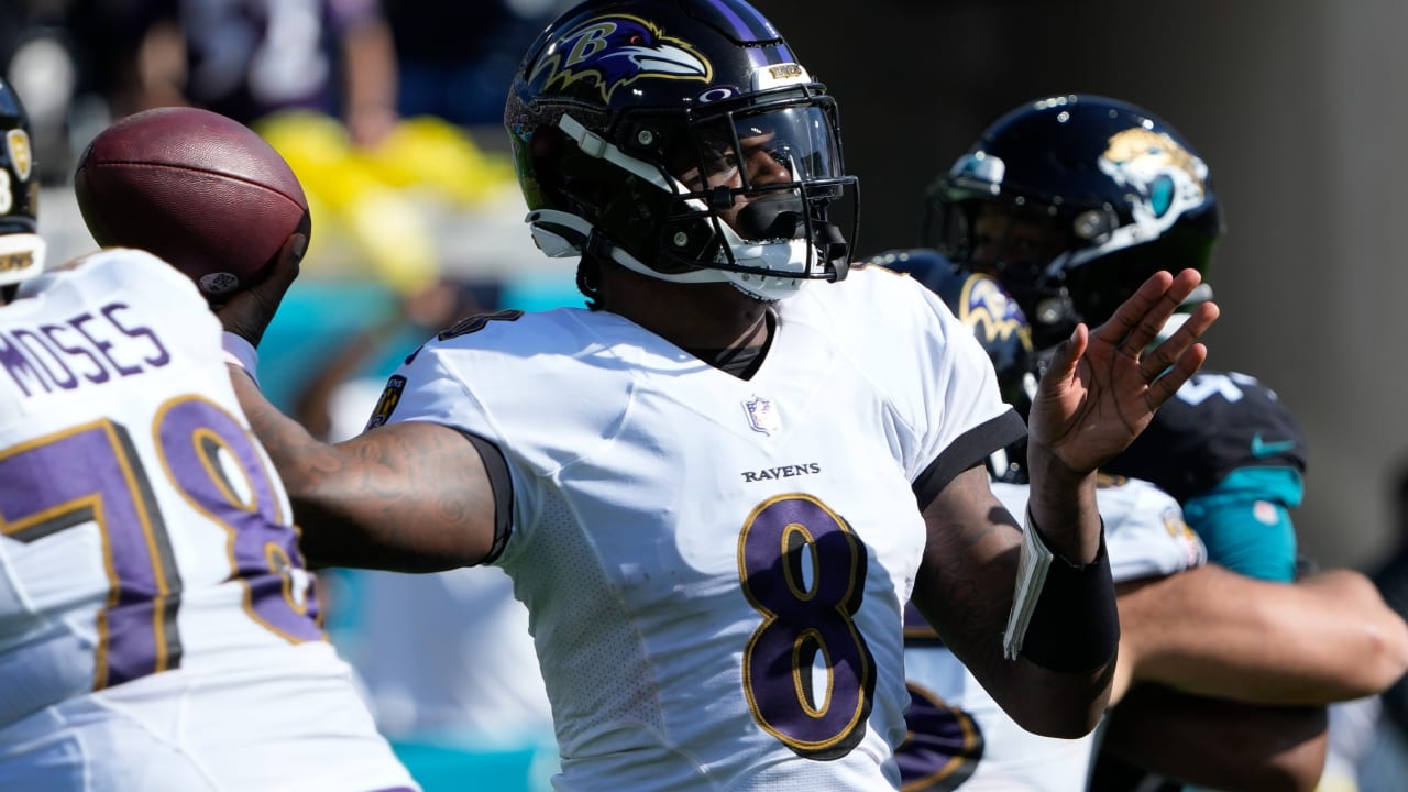 DeSean Jackson of the Baltimore Ravens lines up during an NFL