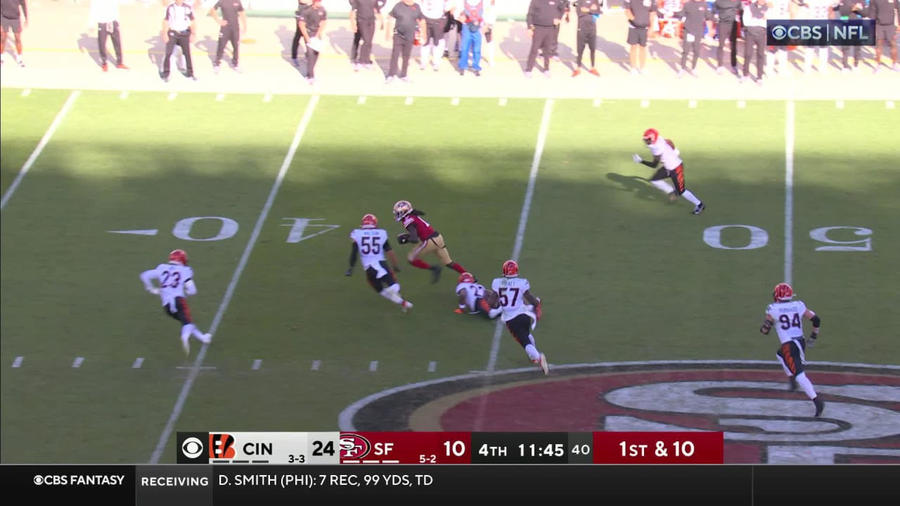 San Francisco 49ers Wide Receiver Brandon Aiyuk's Fourth Catch Of Game ...