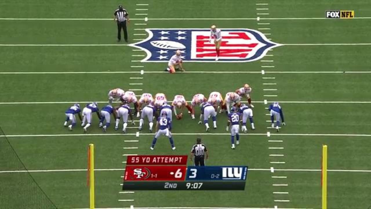 San Francisco 49ers kicker Robbie Gould misses first field goal this