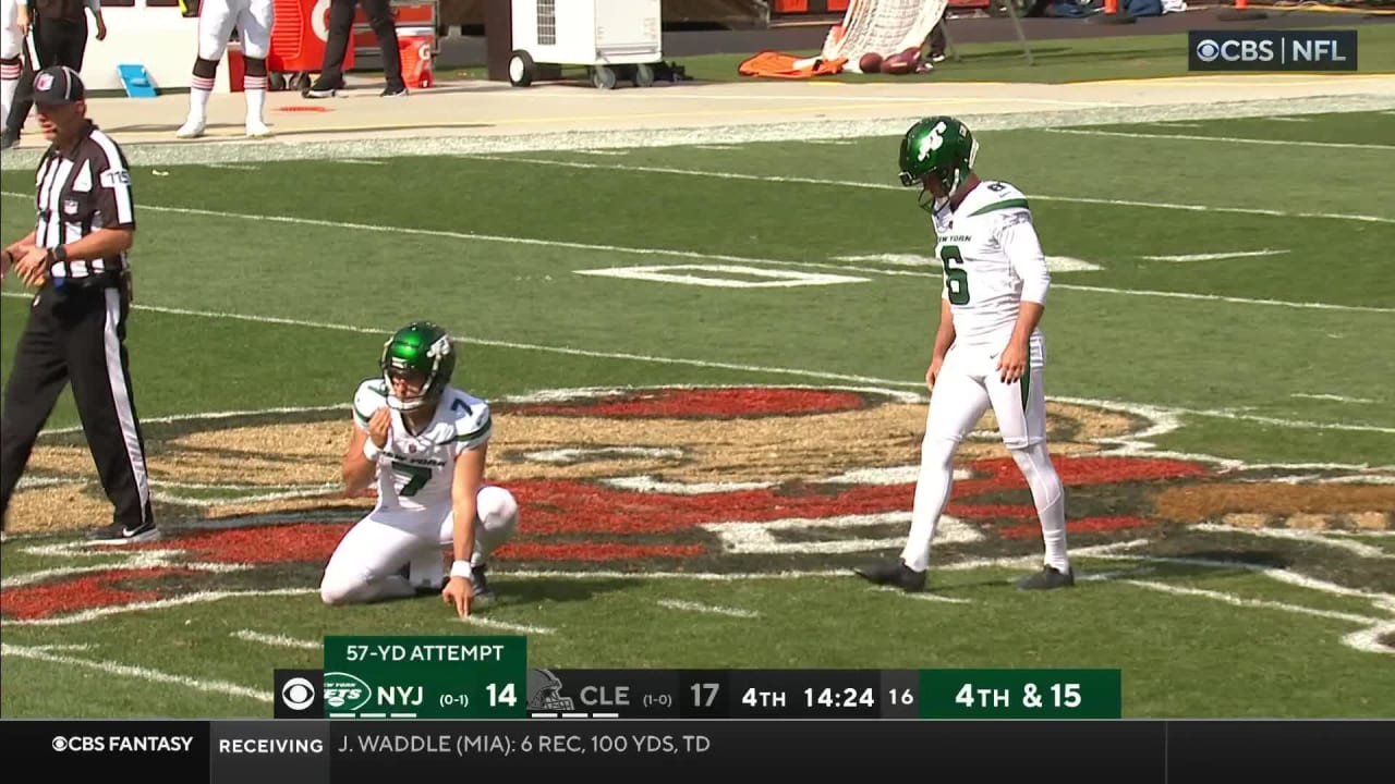 New York Jets kicker Greg Zuerlein drains 57yard FG to tie game in fourth