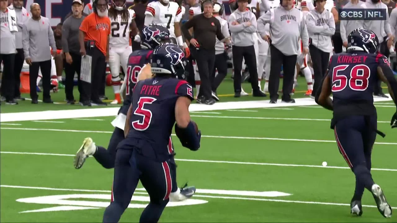 Houston Texans cornerback Jalen Pitre looks on during the NFL