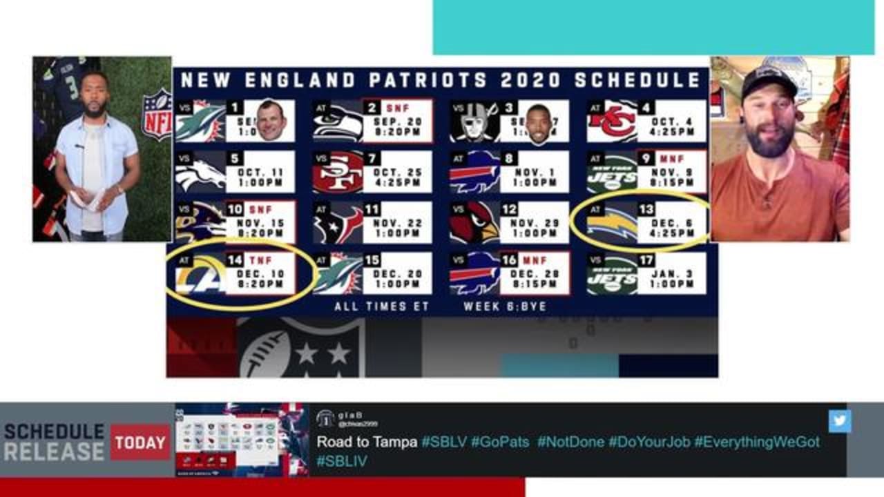 New England Patriots Release 2020 Schedule