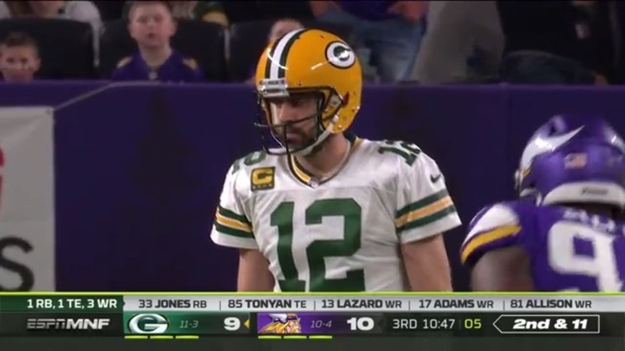 Odenigbo plants the sword after throwing down Rodgers for big sack