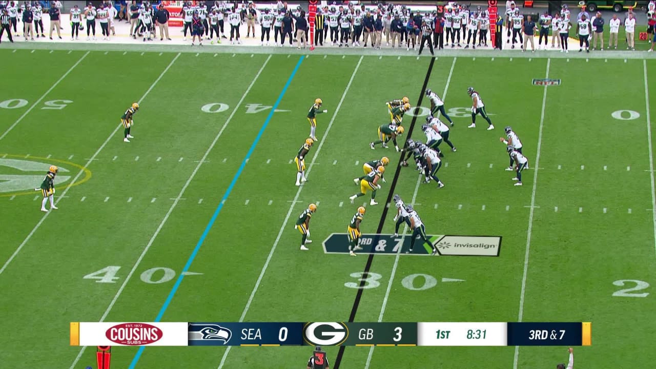 Seattle Seahawks quarterback Drew Lock locates tight end Colby Parkinson on  10-yard grab