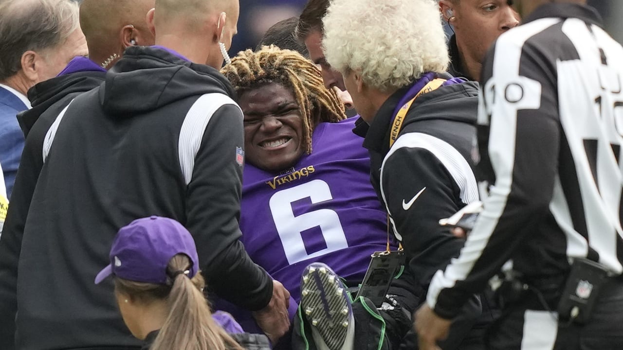 Vikings safety Lewis Cine set for Tuesday surgery on compound leg fracture, to remain in London