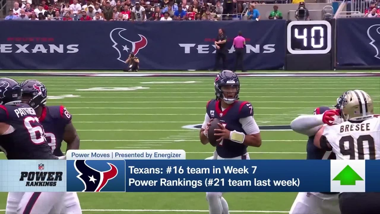 Texans move up 5 spots to 16 on the Power Rankings Power Moves