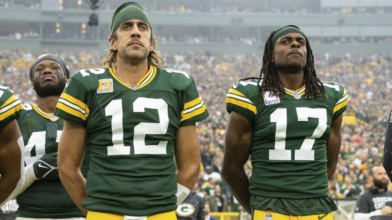 Aaron Rodgers discusses Davante Adams' absence; WR Allen Lazard on COVID-19  list, out Thursday