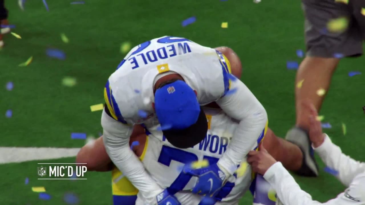 Los Angeles Rams celebrate on field after winning Super Bowl LVI