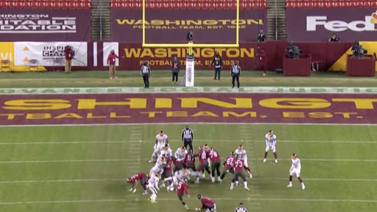 Washington Football Team safety Jeremy Reaves flies off the edge to