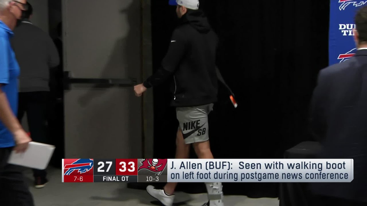 Bills QB Josh Allen in walking boot following loss to Buccaneers