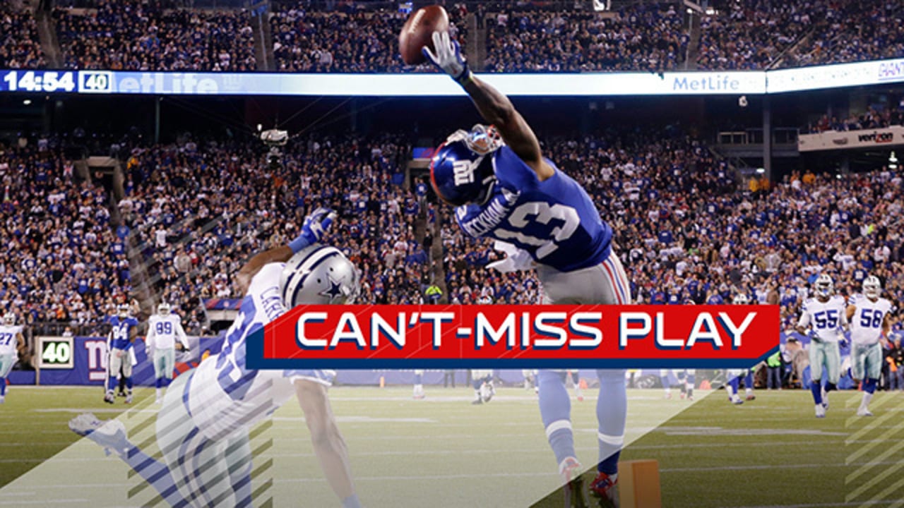 NFL: New York Giants wide receiver Odell Beckham Jr takes incredible one- handed touchdown catch, video