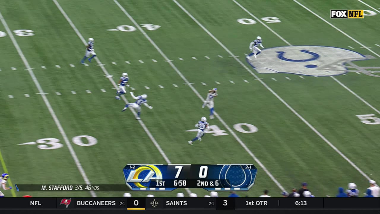 Los Angeles wide receiver Puca Nacua snags catch over the top for 26-yards