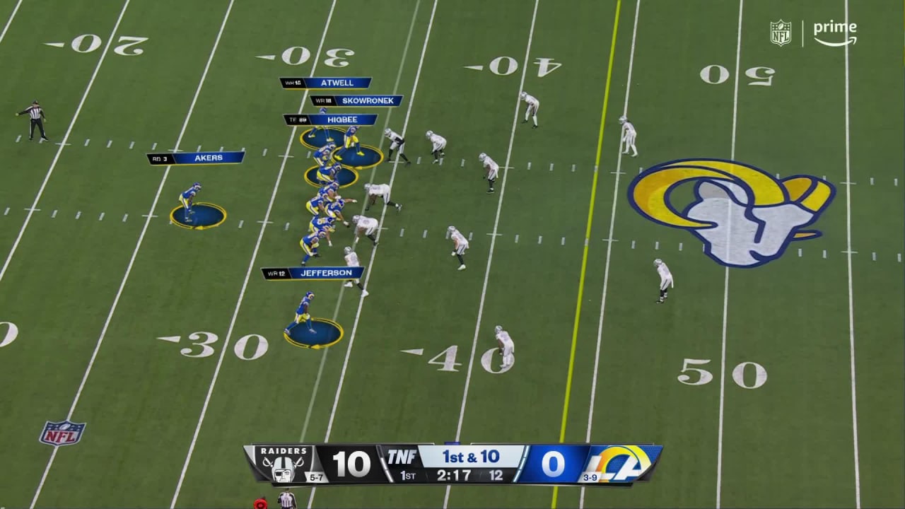 All22 view shows Los Angeles Rams quarterback Baker Mayfield's first