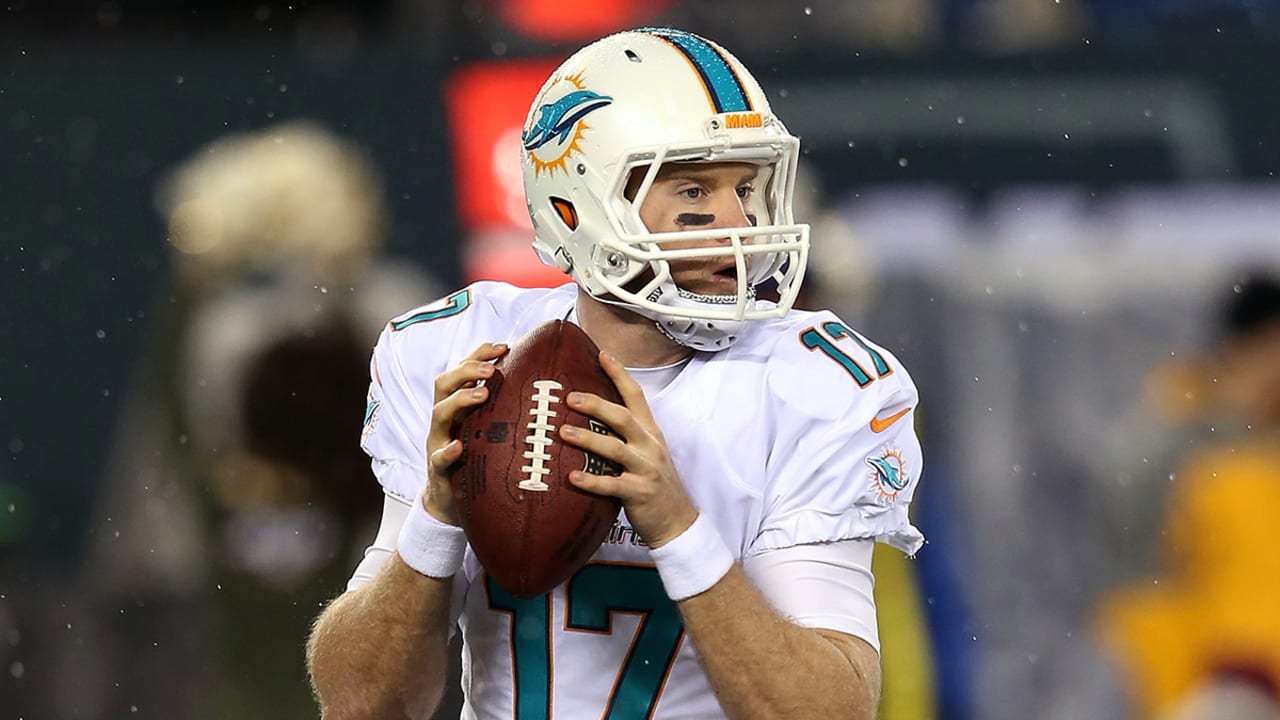 Miami Gardens, Florida, USA. 9th Dec, 2018. Miami Dolphins quarterback Ryan  Tannehill (17) in action during an NFL football game between the New  England Patriots and the Miami Dolphins at the Hard