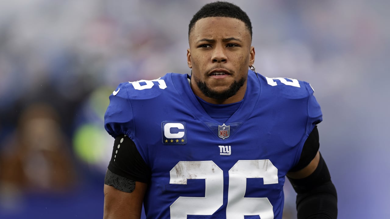 New York Giants running back Saquon Barkley says he has a high ankle sprain, National