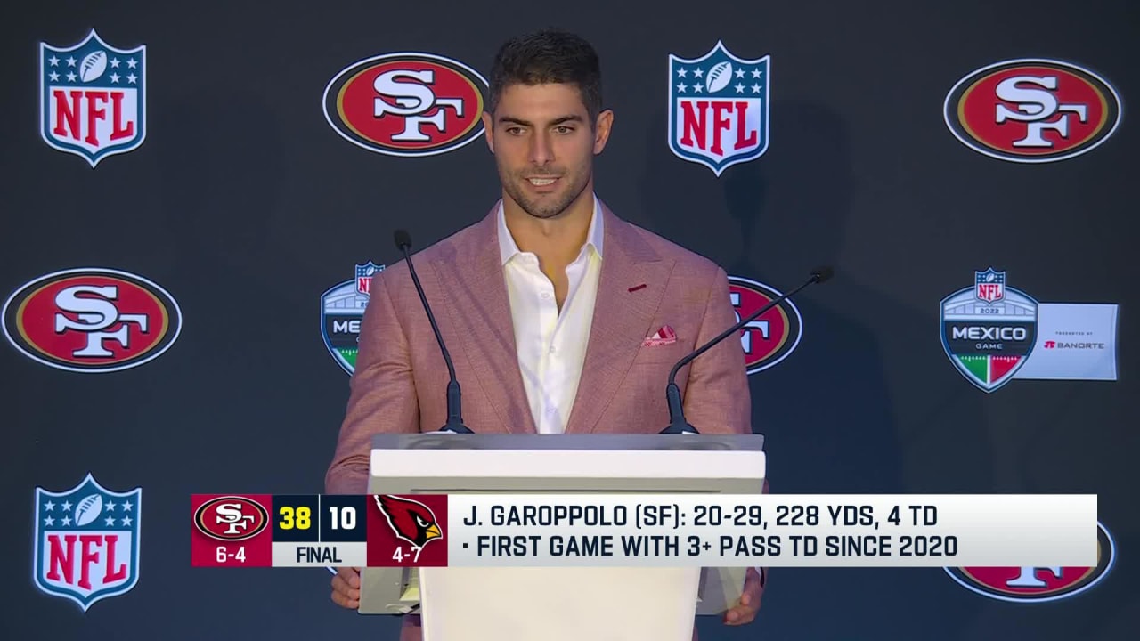 Garoppolo throws 4 touchdowns against Cardinals as 49ers win 3rd