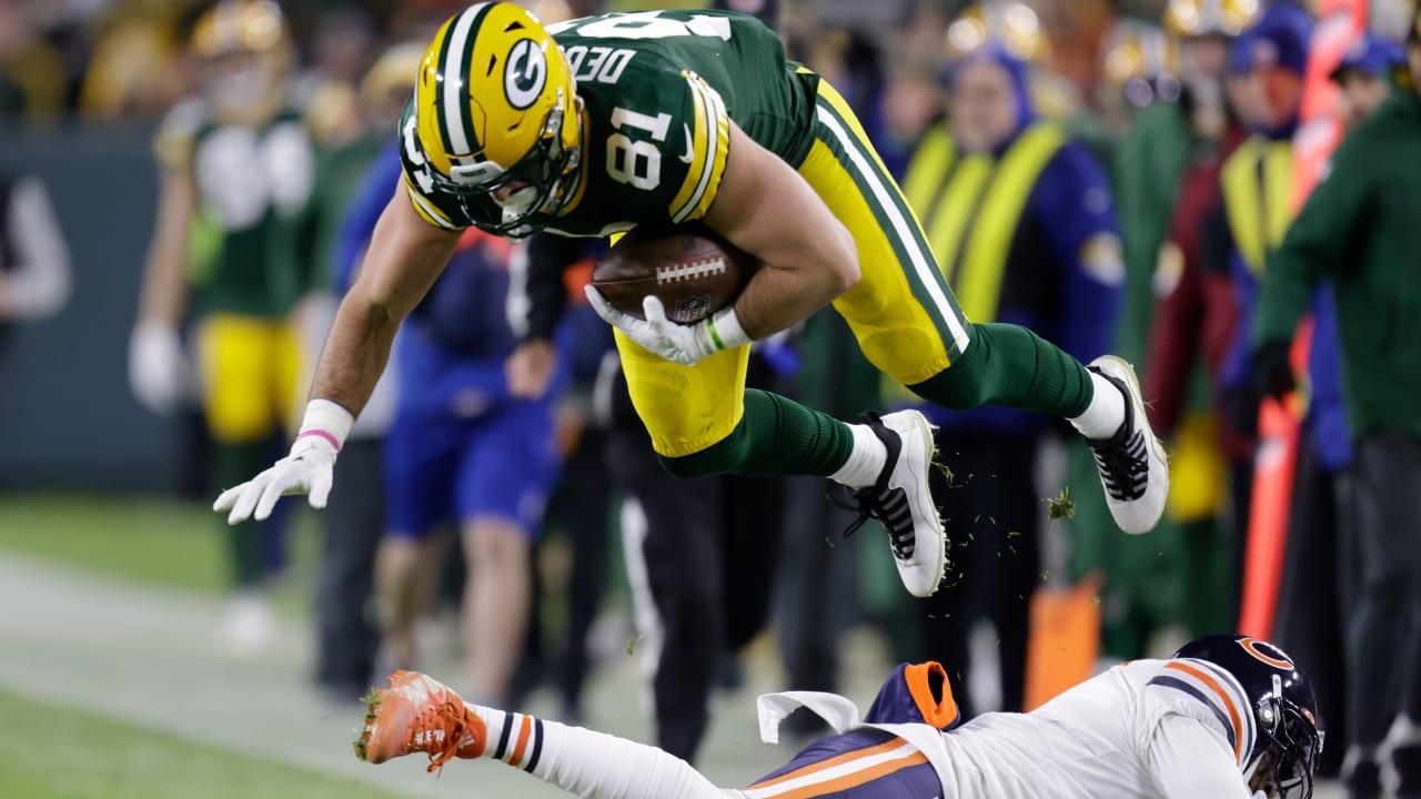 Green Bay Packers' Josiah Deguara catches during NFL football