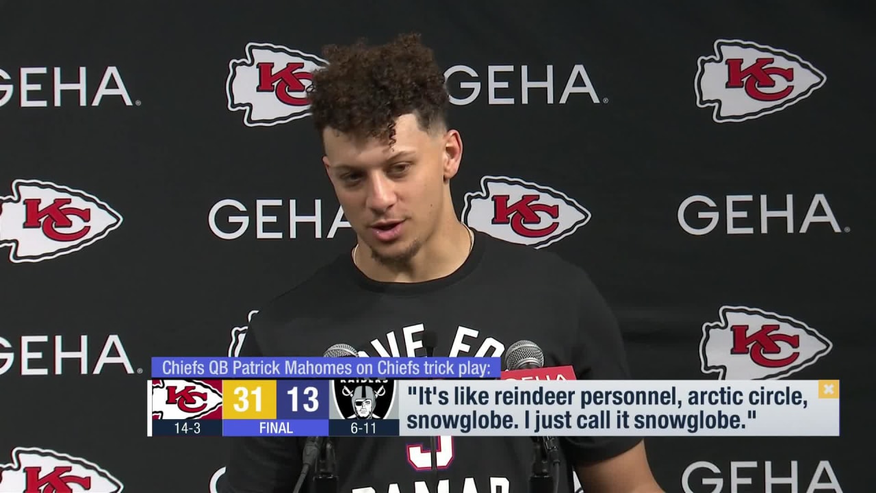 Patrick Mahomes, Chiefs break out 'Snow Globe' play in win over Raiders: ' The coaches let us have fun'