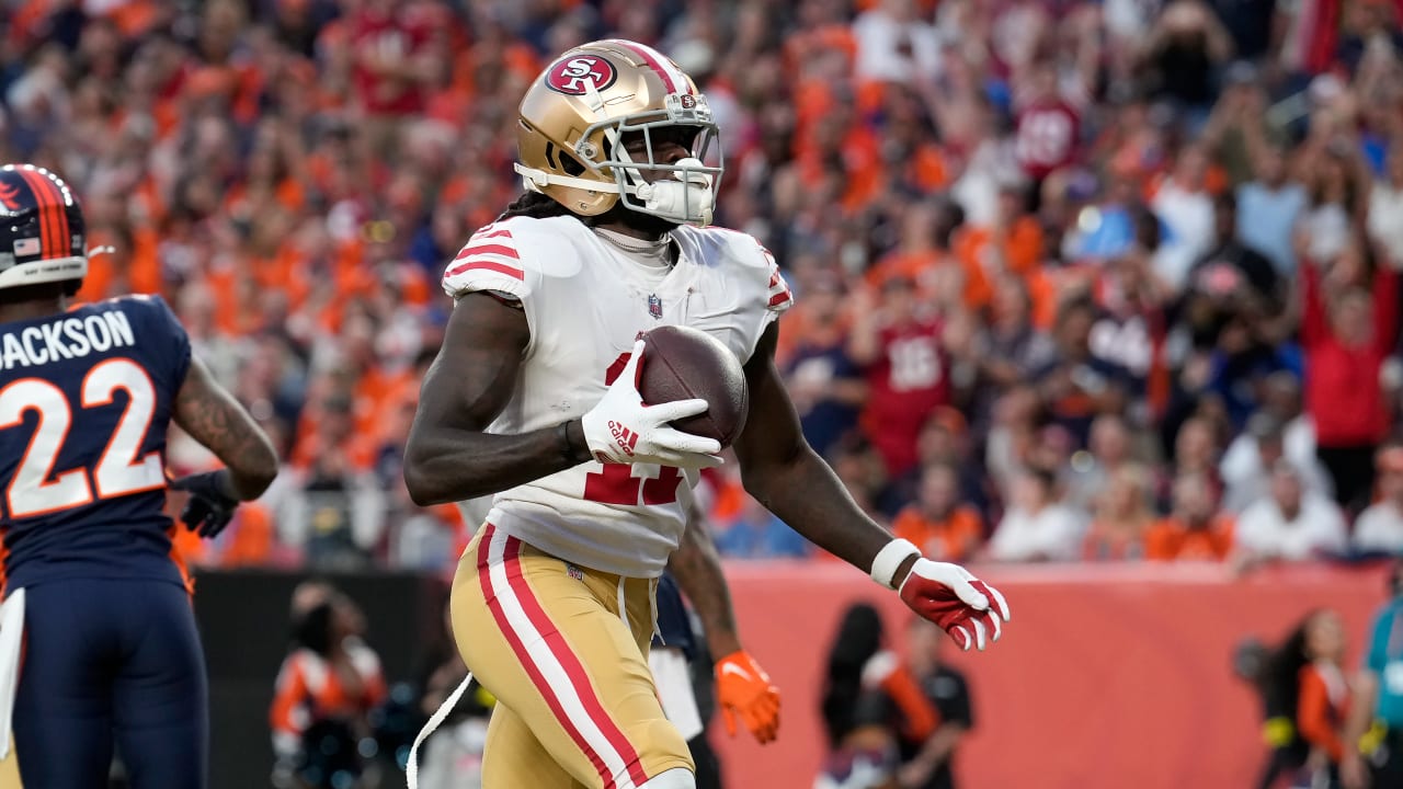 Los Angeles Rams linebacker Ernest Jones (53) tackles San Francisco 49ers  wide receiver Brandon Aiyuk (11) during an NFL football game, Sunday, Sept.  17, 2023, in Inglewood, Calif. (AP Photo/Kyusung Gong Stock Photo - Alamy