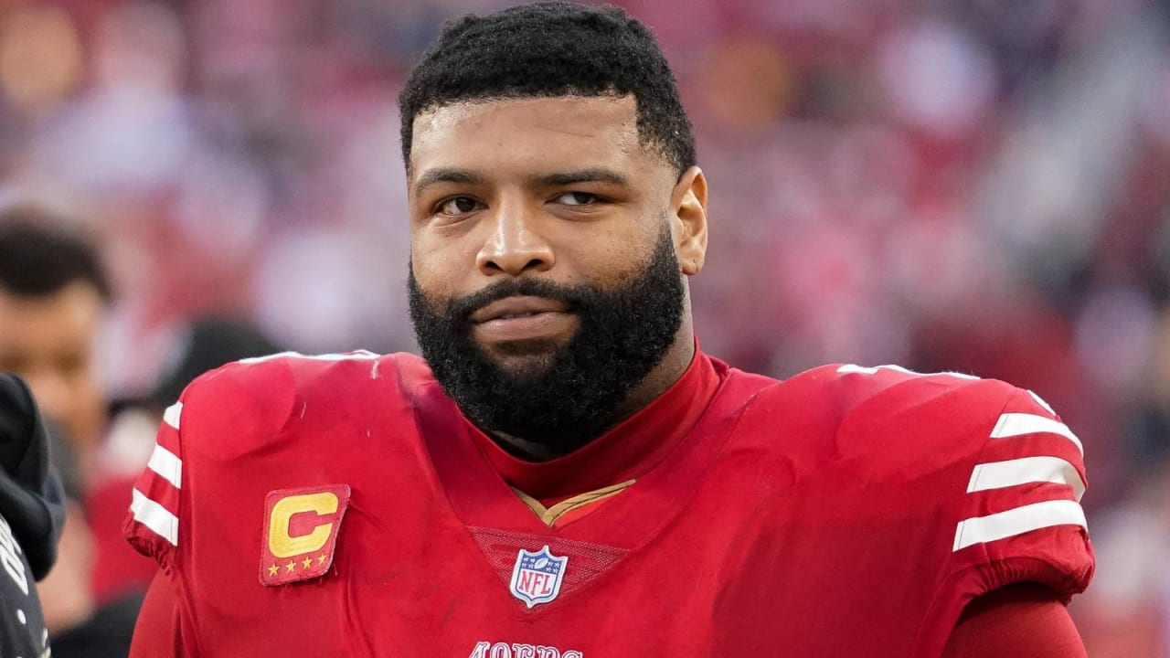 San Francisco 49ers' Trent Williams takes part in an NFL football