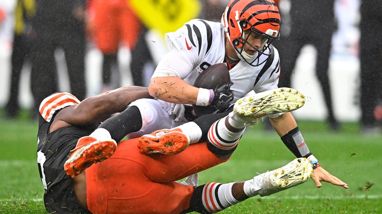 WATCH: Browns A.J. Green picks off Joe Burrow with Myles Garrett